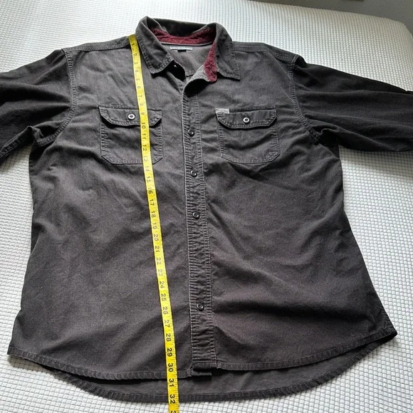 Eddie Bauer Dark Brown Shirt with Red Accent - Picture 3 of 7